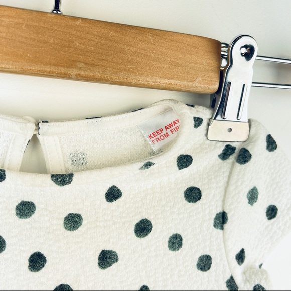 🐯2/$15🐯 ZARA Baby White Black Polka Dot Dress - Picture 9 of 13